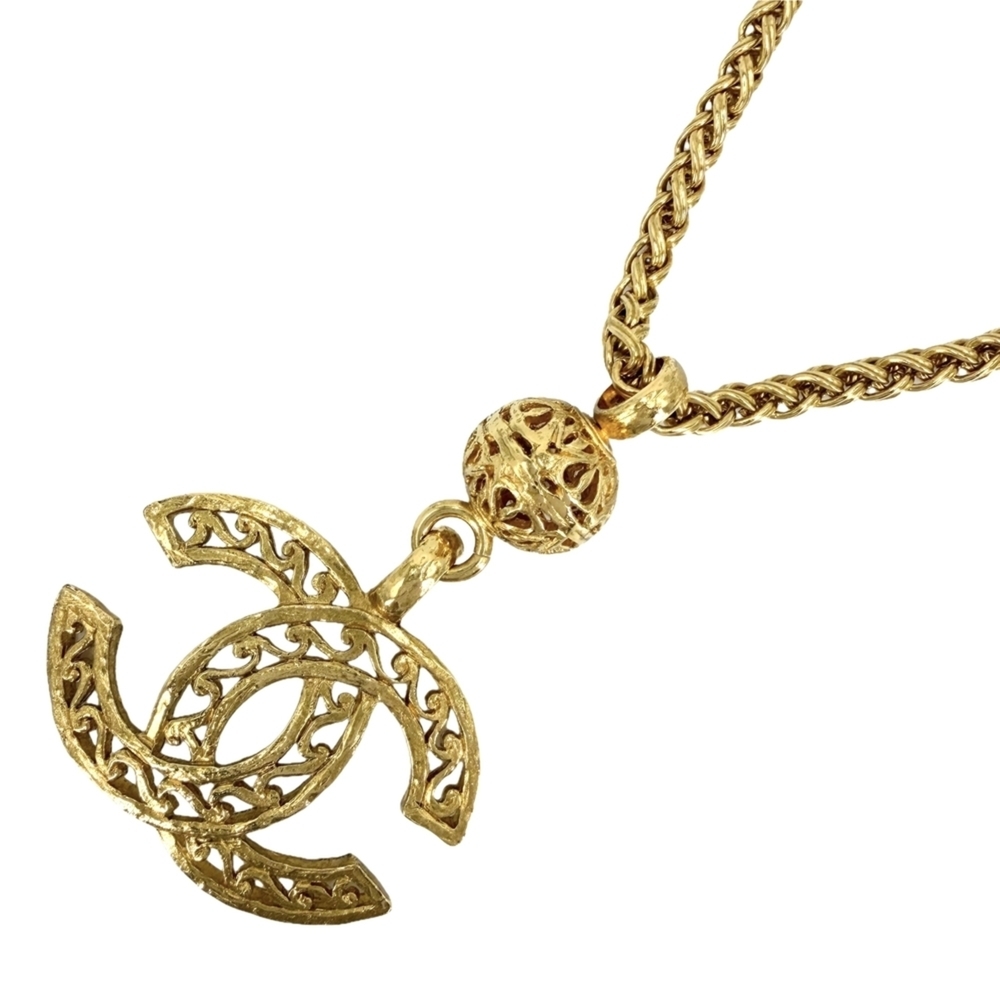 CHANEL Gold Logo Necklace